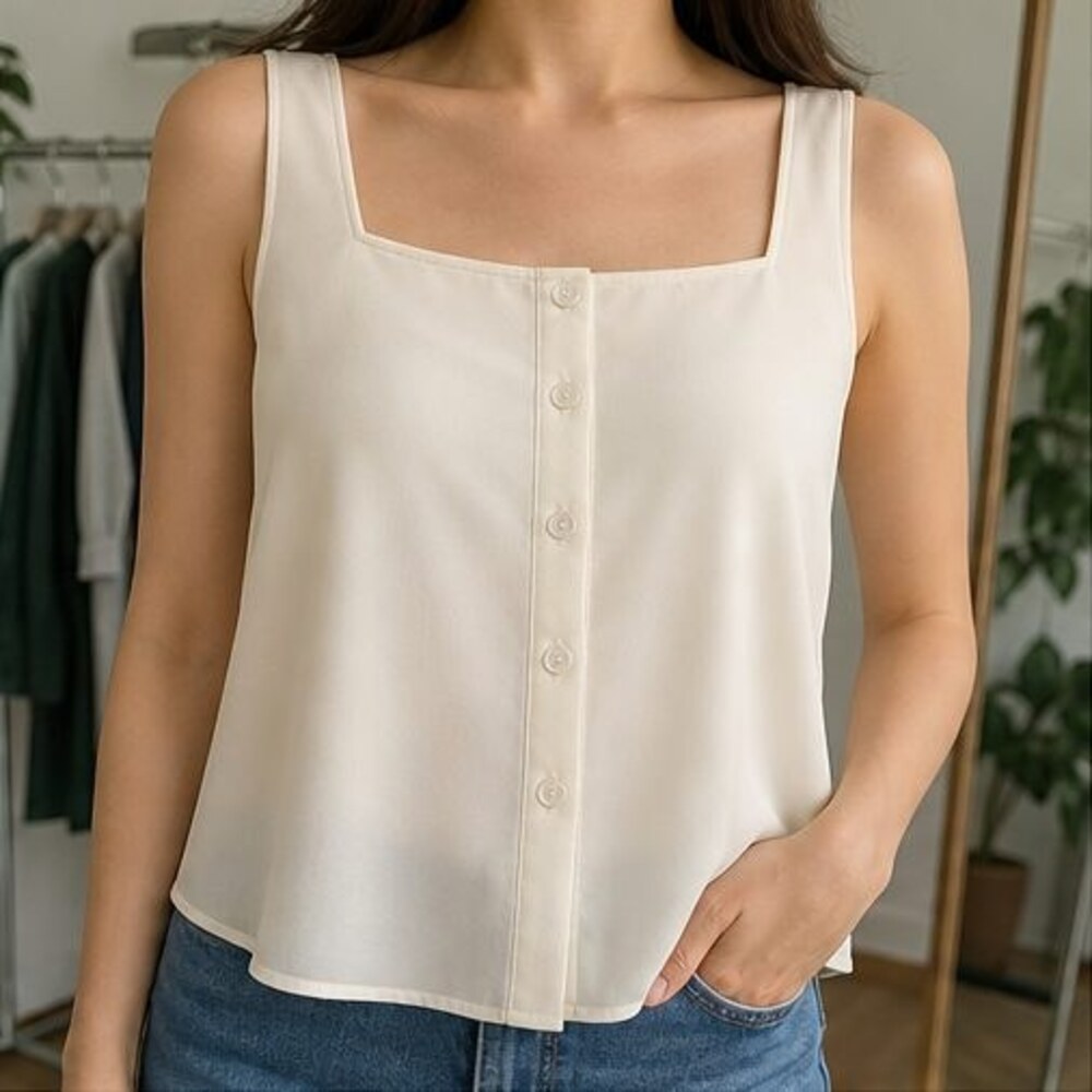 Cream Lace Trim Top - Picture 2 of 6